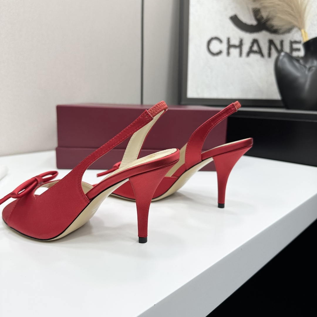 Dior Women Bow Heeled Slingback Sandal KCO579SAT_S10W Satin D10040