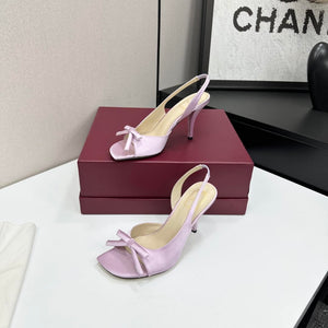 Dior Women Bow Heeled Slingback Sandal KCO579SAT_S10W Satin D10041 - US 4=Euro 35 - View 1