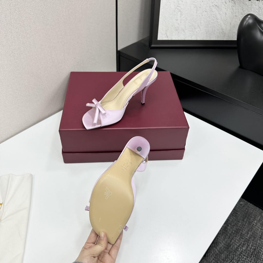 Dior Women Bow Heeled Slingback Sandal KCO579SAT_S10W Satin D10041
