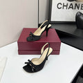 Dior Women Bow Heeled Slingback Sandal KCO579SAT_S10W Satin D10042