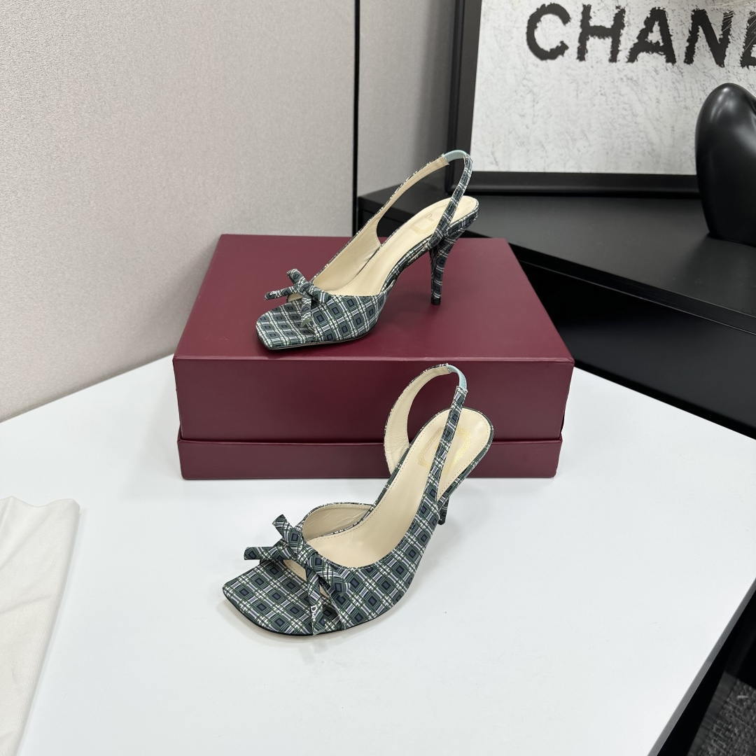 Dior Women Bow Heeled Slingback Sandal KCO579SAT_S10W Satin D10044