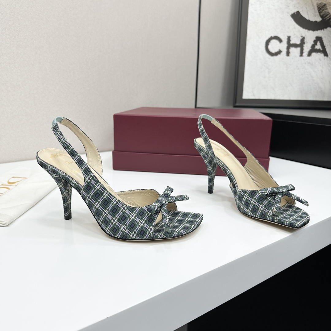 Dior Women Bow Heeled Slingback Sandal KCO579SAT_S10W Satin D10044