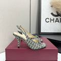 Dior Women Bow Heeled Slingback Sandal KCO579SAT_S10W Satin D10045