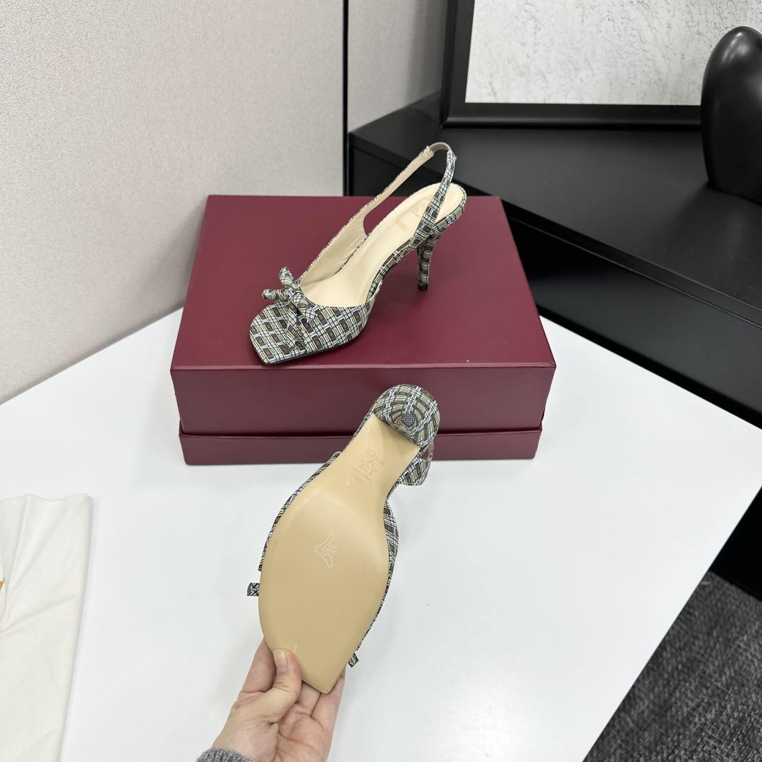Dior Women Bow Heeled Slingback Sandal KCO579SAT_S10W Satin D10045