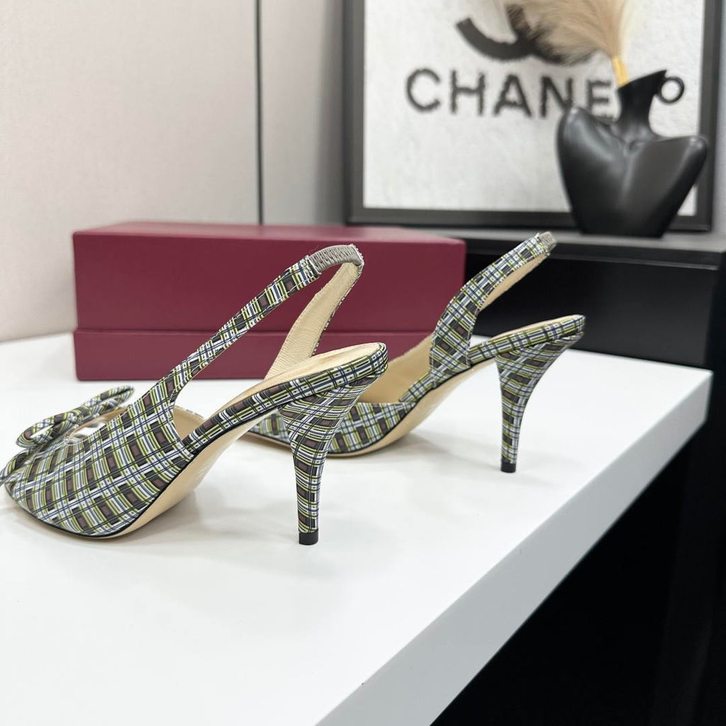 Dior Women Bow Heeled Slingback Sandal KCO579SAT_S10W Satin D10045