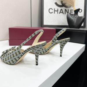 Dior Women Bow Heeled Slingback Sandal KCO579SAT_S10W Satin D10045 - US 4=Euro 35 - View 6