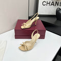 Dior Women Bow Heeled Slingback Sandal KCO579SAT_S10W Lambskin D10038