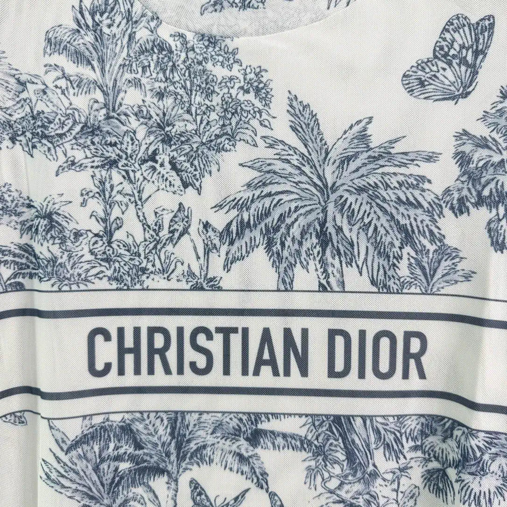 Dior Women Coconut Tree Butterfly T-shirt D38618