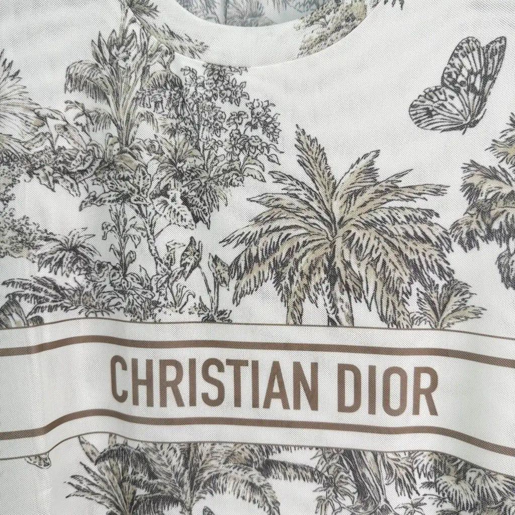 Dior Women Coconut Tree Butterfly T-shirt D38618