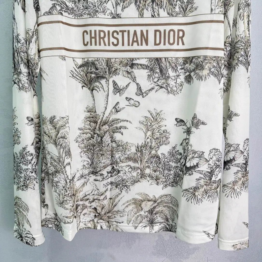 Dior Women Coconut Tree Butterfly T-shirt D38618