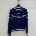 Dior Women Five-pointed star jacquard logo knitted long sleeve cashmere Sweater D38614