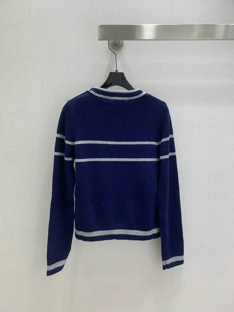 Dior Women Five-pointed star jacquard logo knitted long sleeve cashmere Sweater D38614