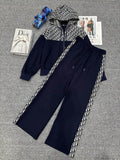 Dior Women Hoodie Jacket & Wide-Leg Pants D386707