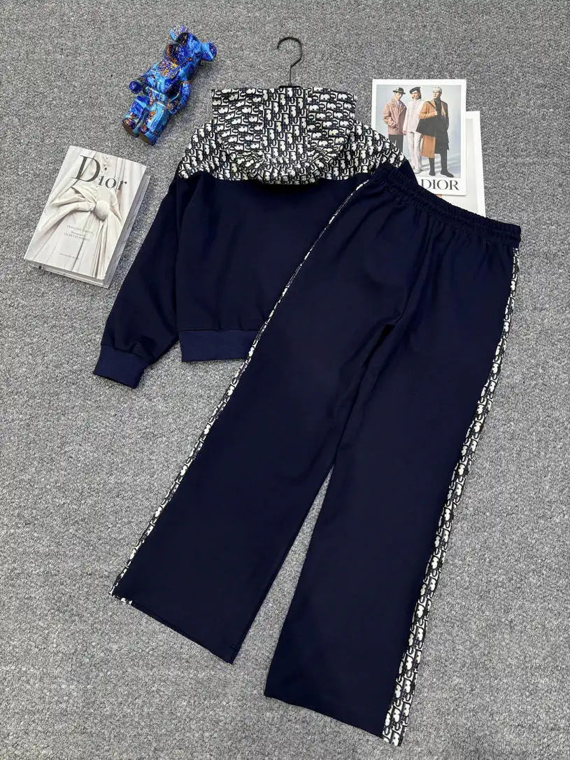 Dior Women Hoodie Jacket & Wide-Leg Pants D386707