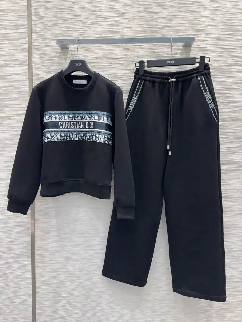 Dior Women Hoodie Jacket & Wide-Leg Pants D386708