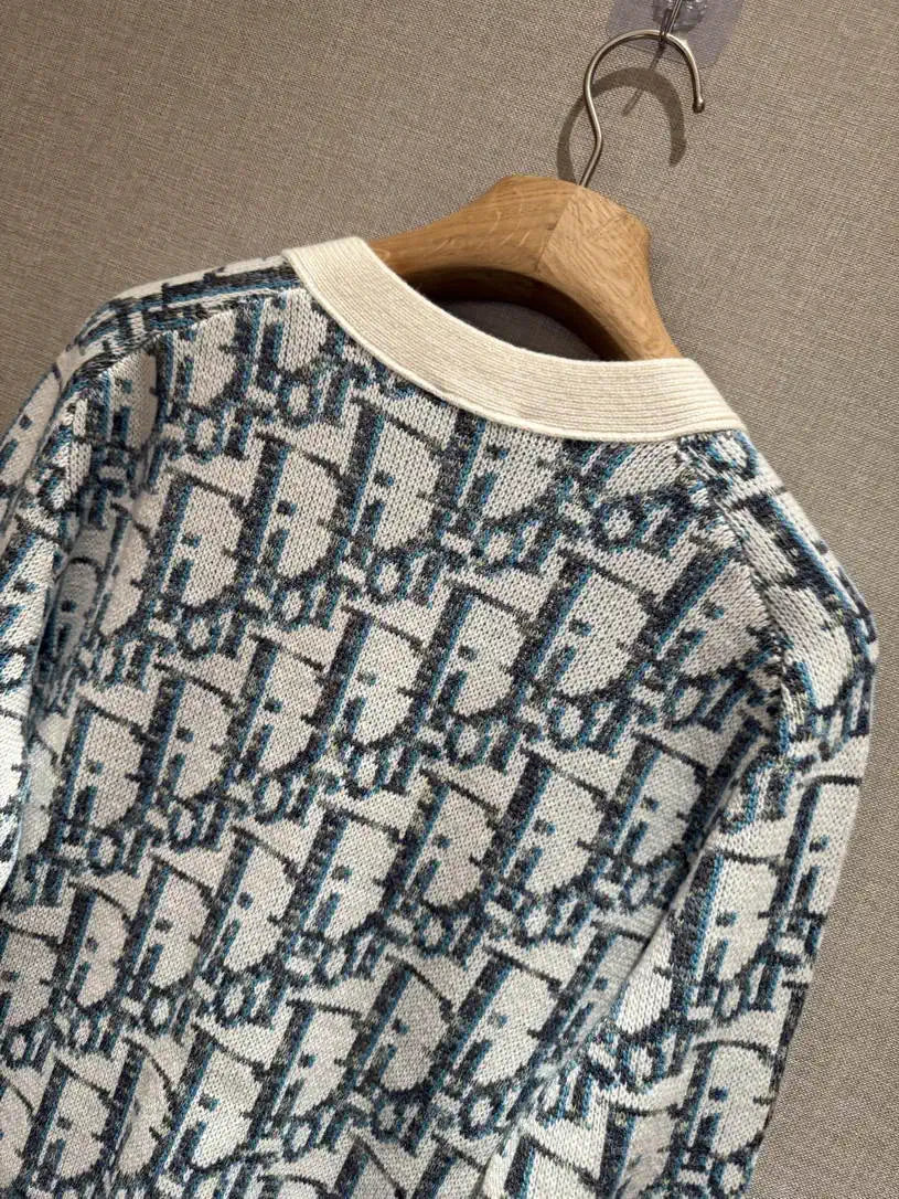 Dior Women Illusion Sapphire Knitted cardigan Sweater D38611