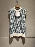Dior Women Illusion Sapphire Knitted Vest Sweater D38612