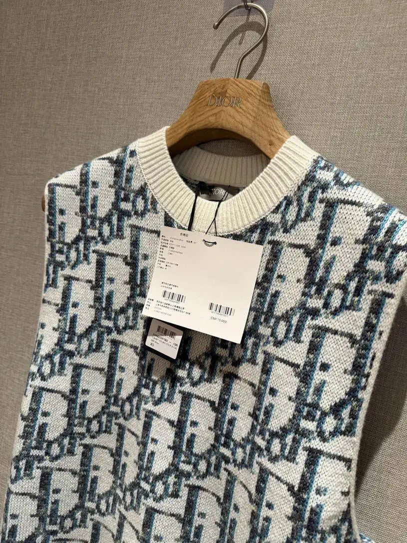 Dior Women Illusion Sapphire Knitted Vest Sweater D38612