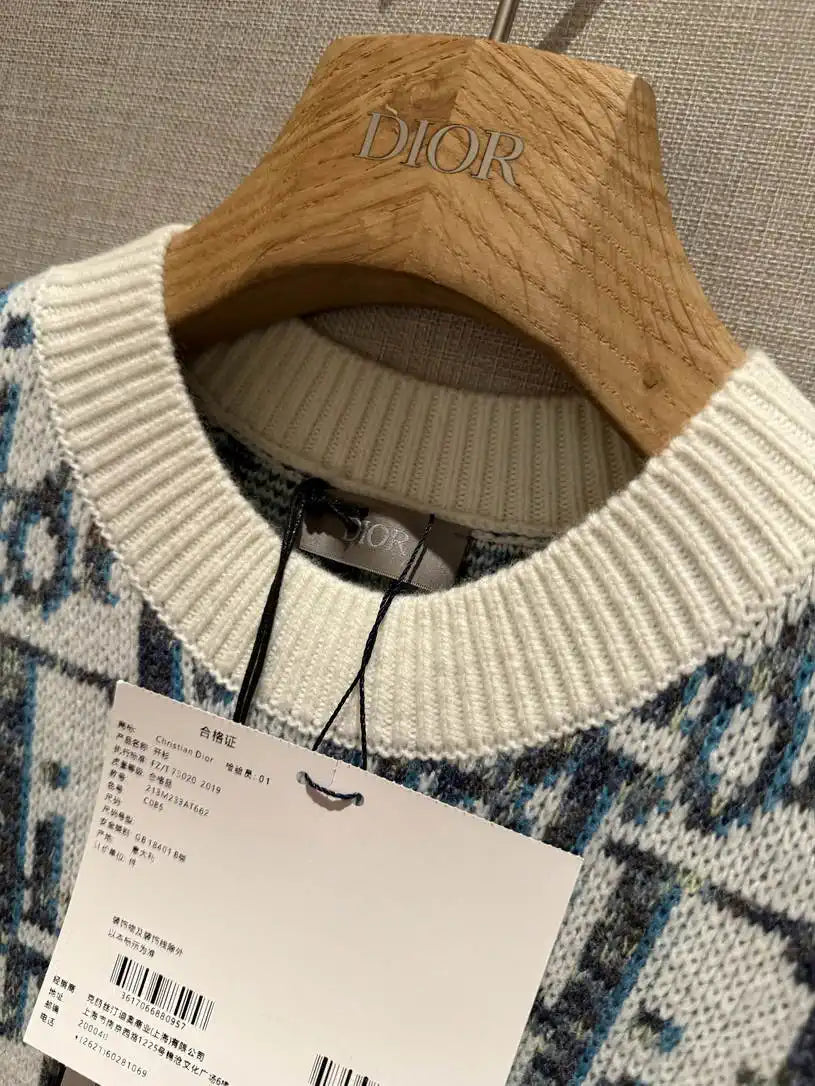 Dior Women Illusion Sapphire Knitted Vest Sweater D38612