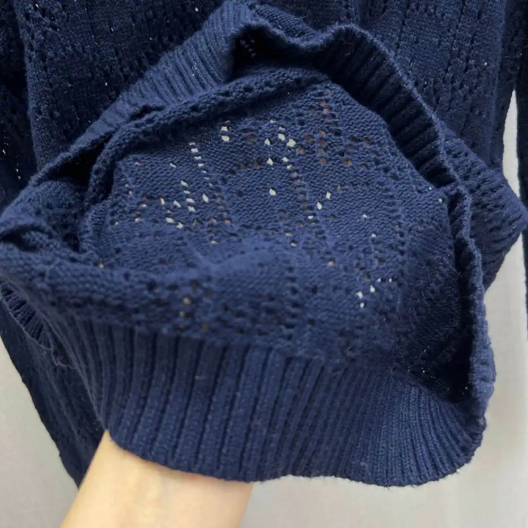 Dior Women Knitted long sleeves hollow jacquard Sweater D38617
