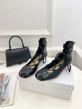 Dior Women¡®s KDI760VNI ARTY lace-up ankle boots in black patent and calfskin