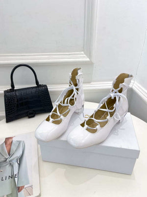 Dior Women¡®s KDI760VNI ARTY lace-up ankle boots in white patent and calfskin - 35 - View 6