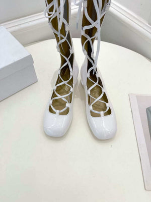 Dior Women¡®s KDI760VNI ARTY Hight lace-up ankle boots in white patent and calfskin - 35 - View 6