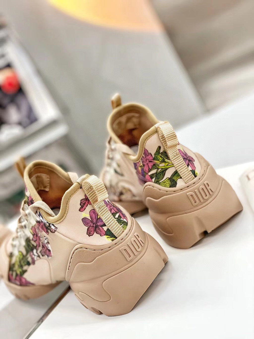 Dior Women¡®s SNEAKER Dior Oblique Canvas D81120 Brown and Pink