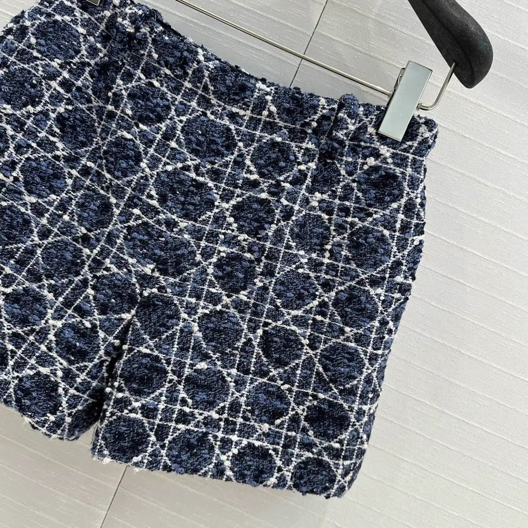 Dior Women Slub-woven diamond-patterned culottes D38697