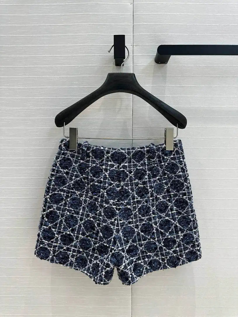 Dior Women Slub-woven diamond-patterned culottes D38697