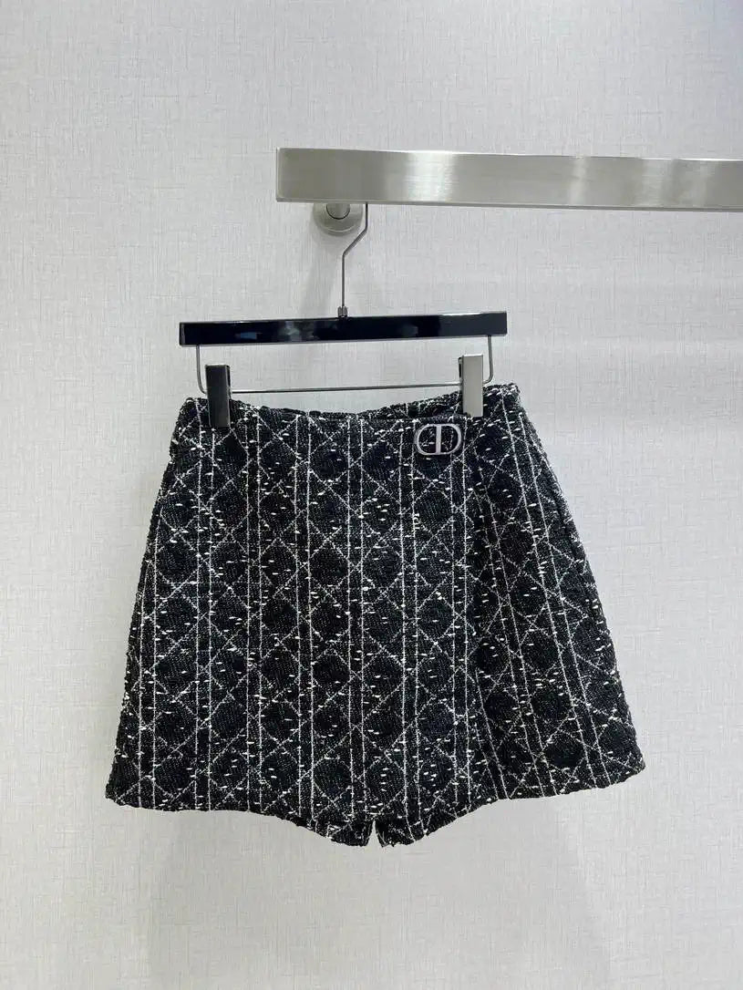 Dior Women Slub-woven diamond-patterned culottes D38698