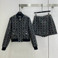 Dior Women Small stand-up collar woolen diamond long-sleeved jacket Clothing D38699