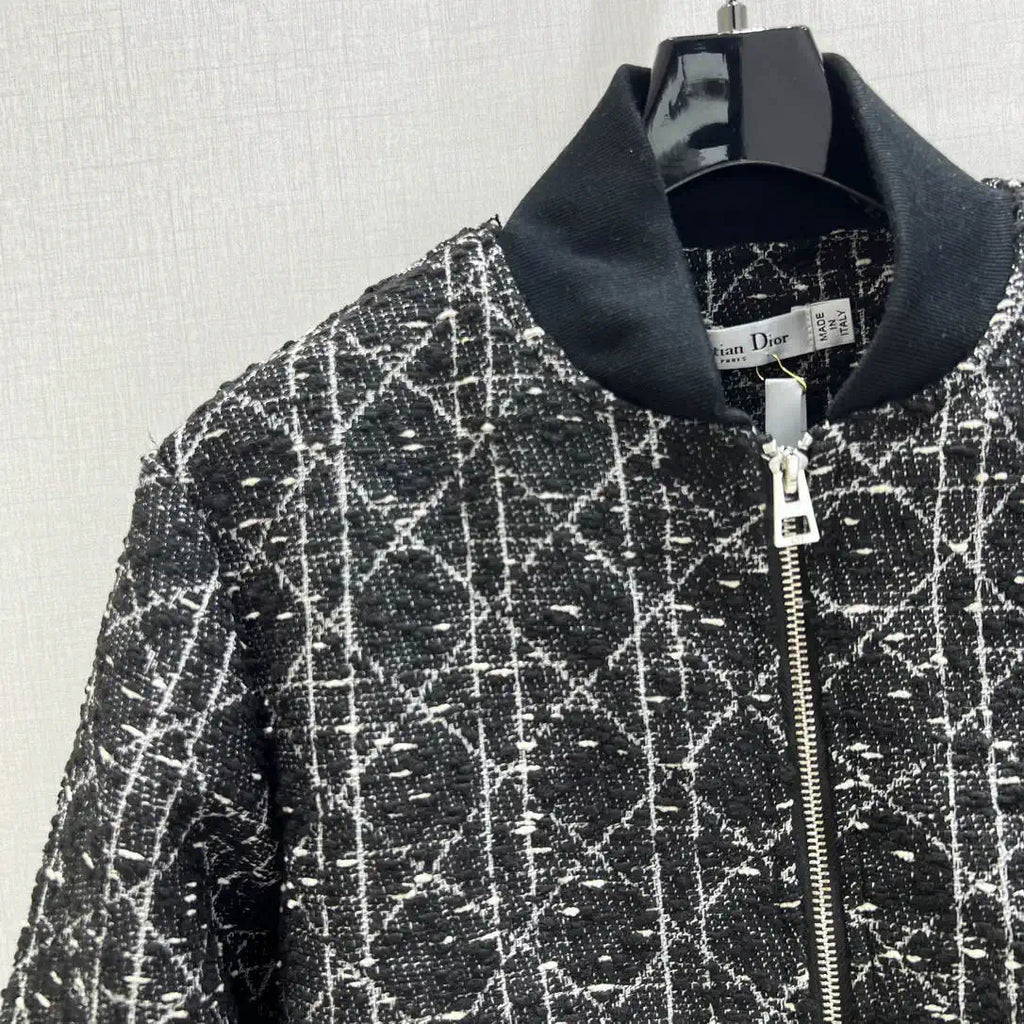 Dior Women Small stand-up collar woolen diamond long-sleeved jacket Clothing D38699