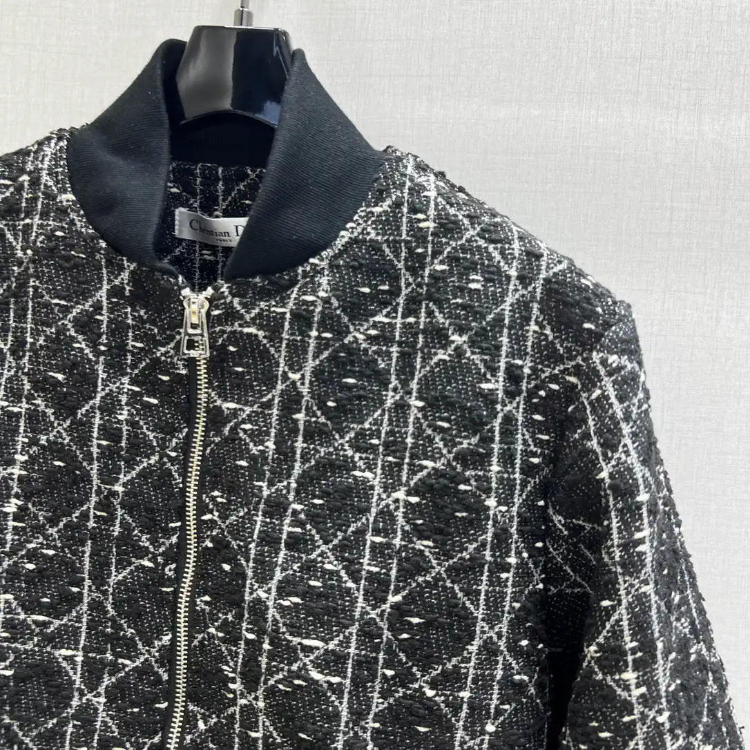 Dior Women Small stand-up collar woolen diamond long-sleeved jacket Clothing D38699