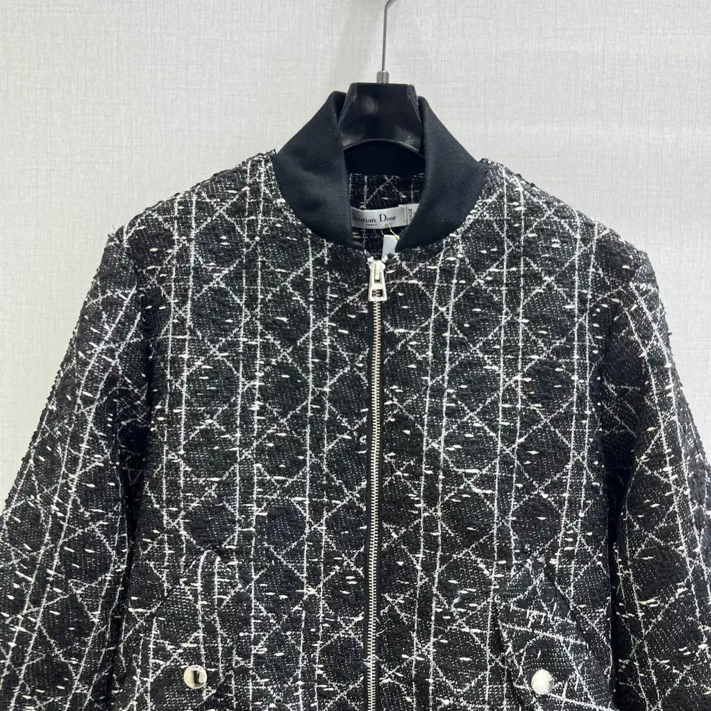 Dior Women Small stand-up collar woolen diamond long-sleeved jacket Clothing D38699