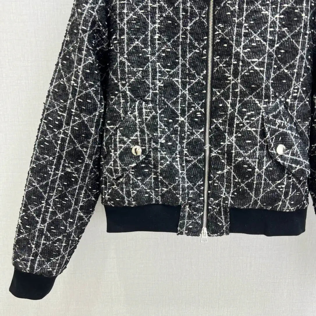 Dior Women Small stand-up collar woolen diamond long-sleeved jacket Clothing D38699