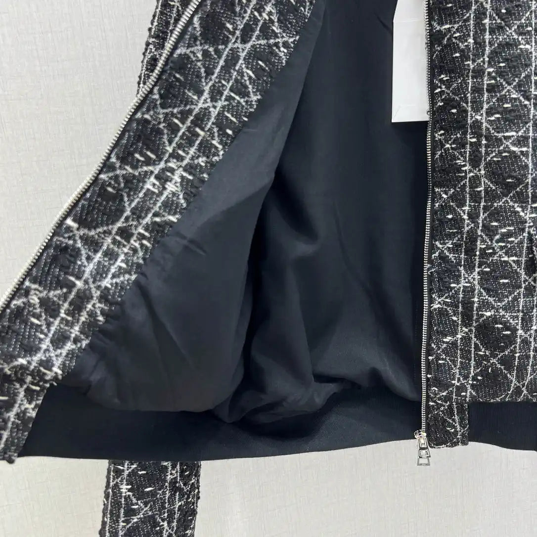Dior Women Small stand-up collar woolen diamond long-sleeved jacket Clothing D38699
