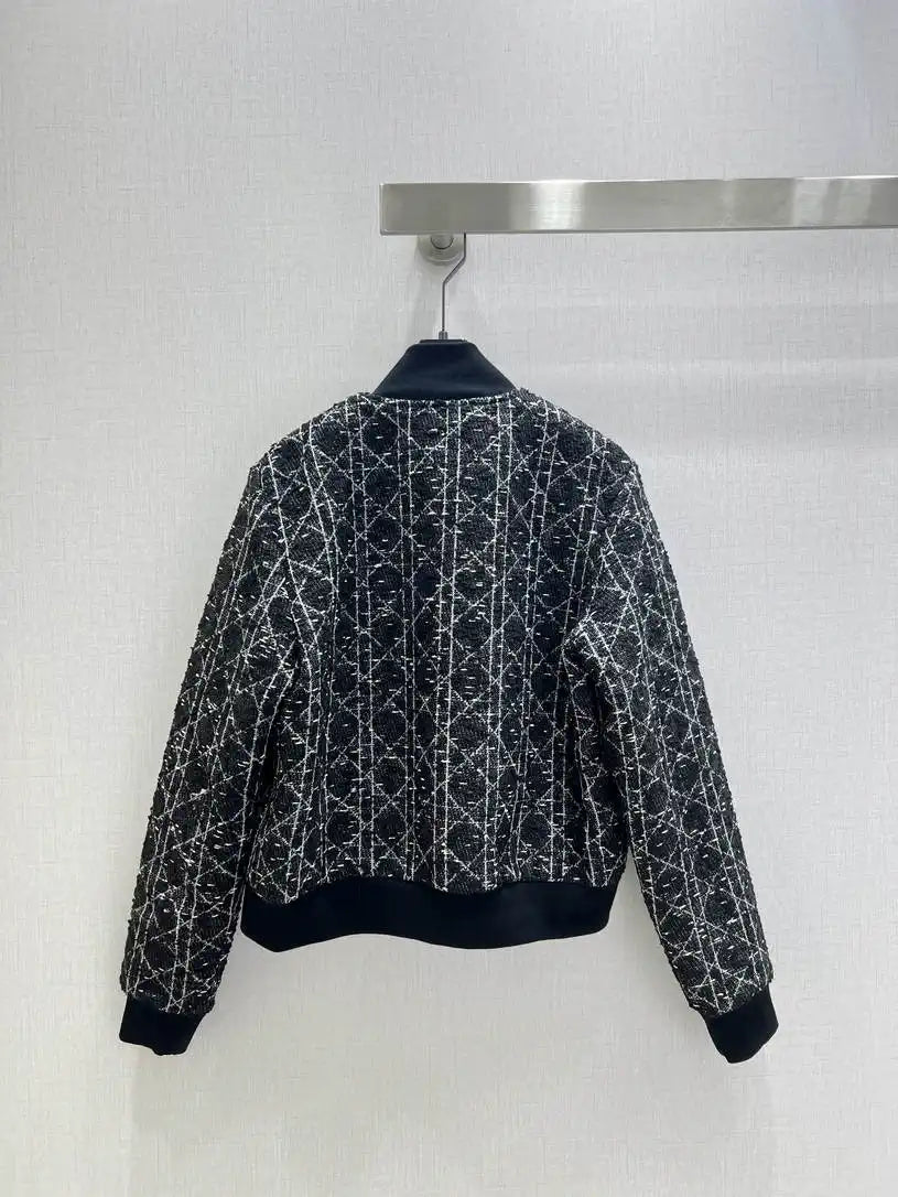 Dior Women Small stand-up collar woolen diamond long-sleeved jacket Clothing D38699