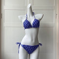 Dior Women's  BIKINI TOP Blue Dior Oblique Technical Fabric 11BB01 - luxibagsmall