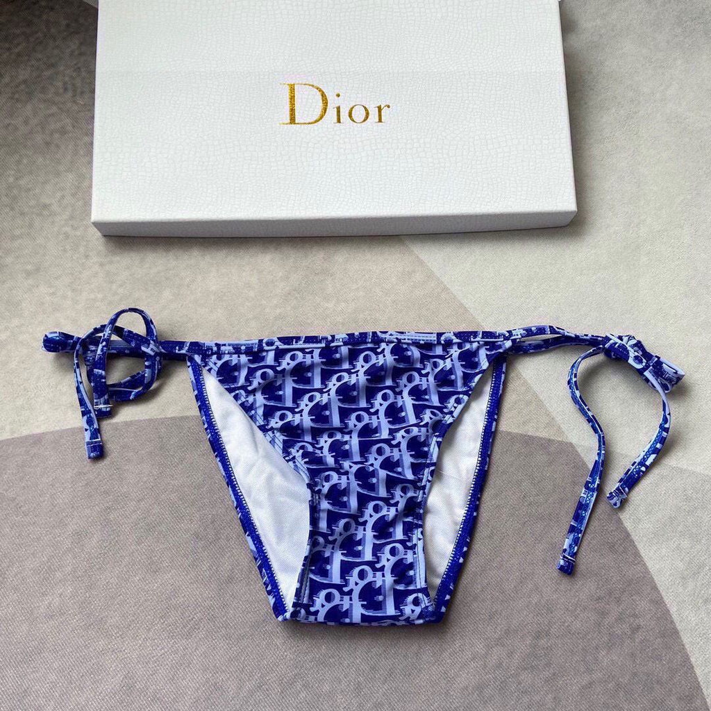 Dior Women's  BIKINI TOP Blue Dior Oblique Technical Fabric 11BB01 - luxibagsmall