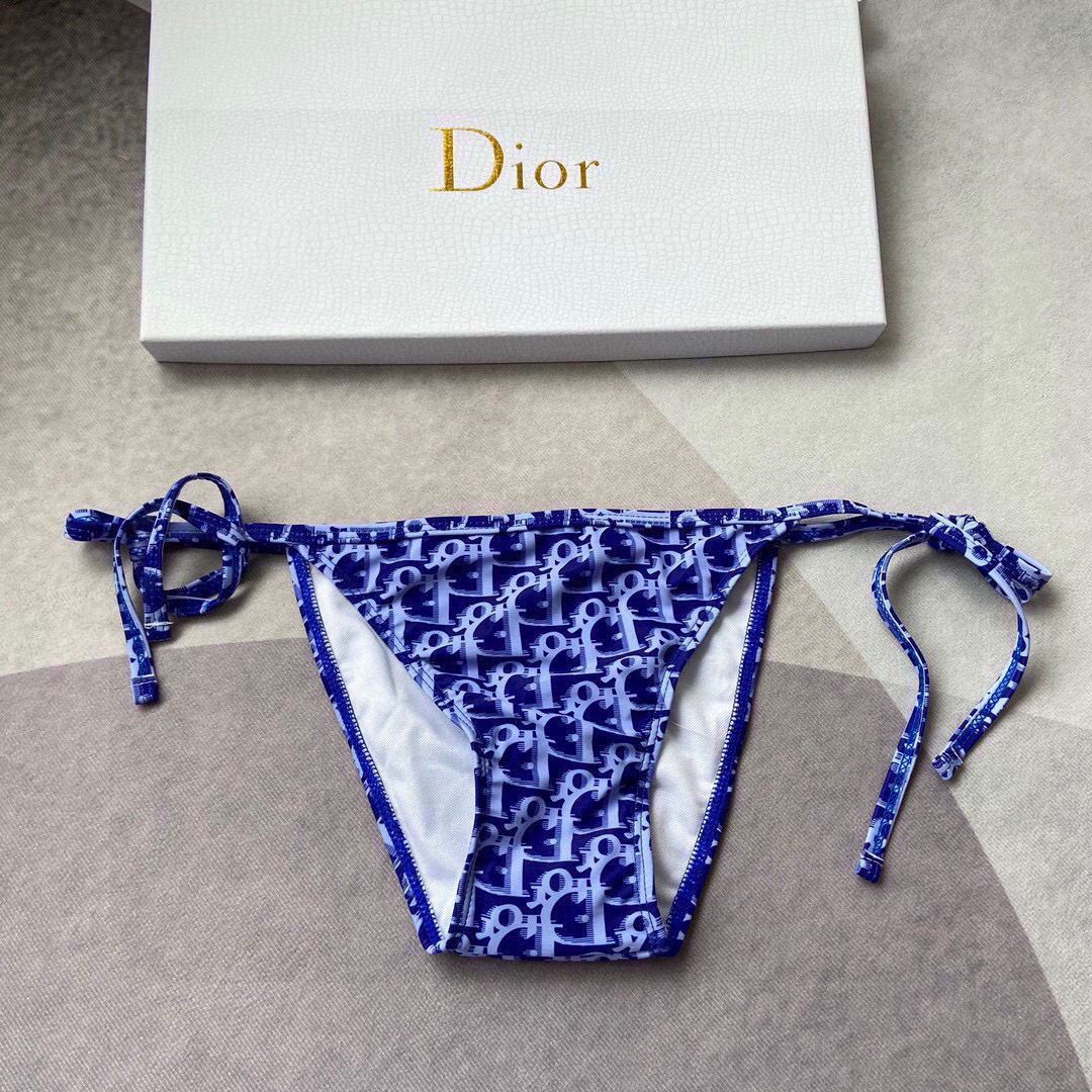 Dior Women's  BIKINI TOP Blue Dior Oblique Technical Fabric 11BB01 - luxibagsmall