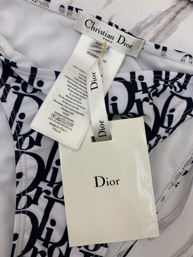 Dior Women's Designer inspired monogram pink trotter White and black swimsuit swimming suit 38097 - luxibagsmall
