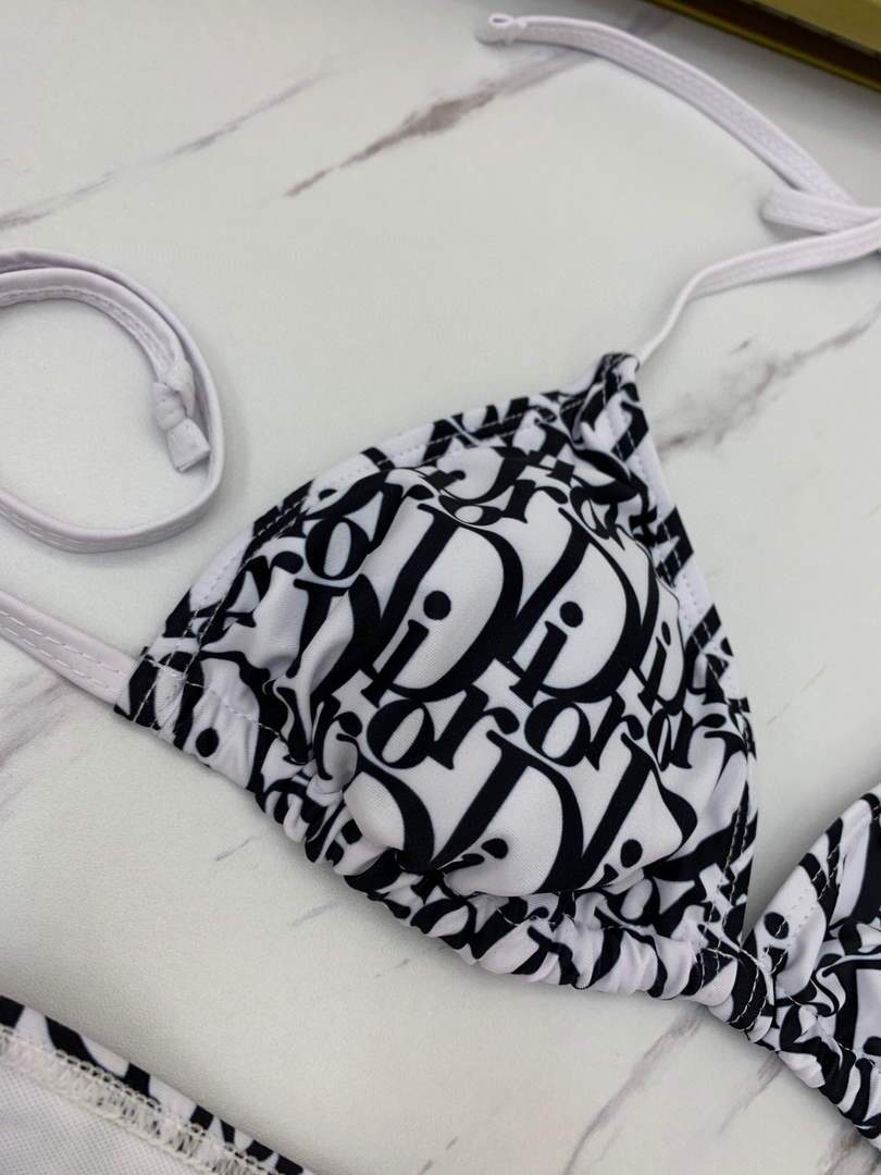 Dior Women's Designer inspired monogram pink trotter White and black swimsuit swimming suit 38097 - luxibagsmall