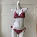 Dior Women's Designer inspired monogram pink trotter Wine red swimsuit swimming suit 38097 - luxibagsmall