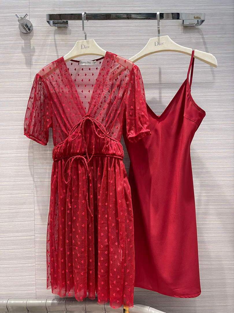 Dior Women's Dress Designer Dior Clothing 38112 Red