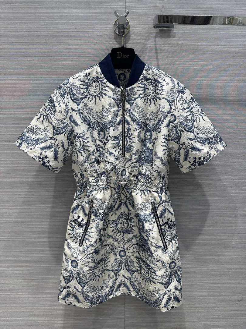 Dior Women's Fashion Clothing Oblique Jacquard Dress D88358
