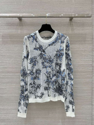 Dior Women's Fashion Clothing Sweater D38600 Premium mulberry silk mohair - S - View 1