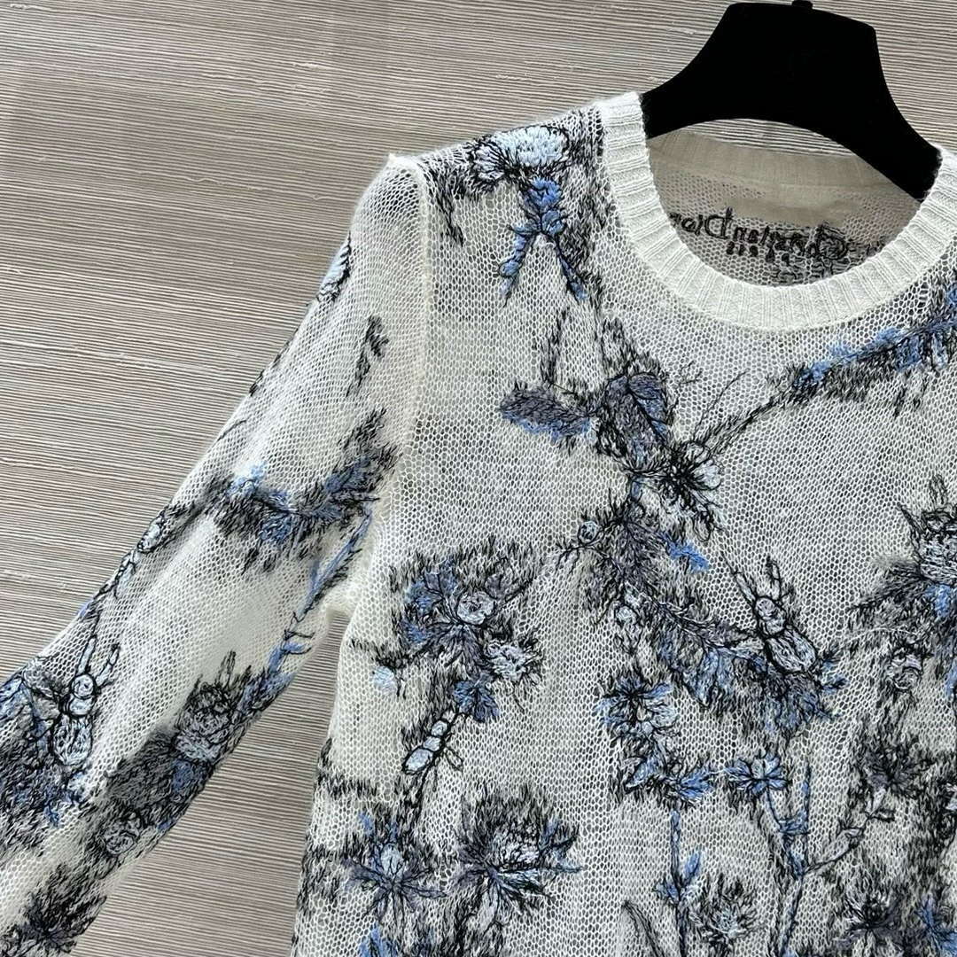 Dior Women's Fashion Clothing Sweater D38600 Premium mulberry silk mohair