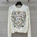 Dior Women's Floral embroidered long sleeves Sweater D38004 - S - View 1
