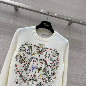 Dior Women's Floral embroidered long sleeves Sweater D38004 - S - View 2